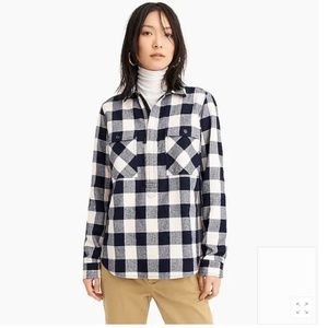 NWT J.Crew Plaid shacket shirt-jacket wool L
